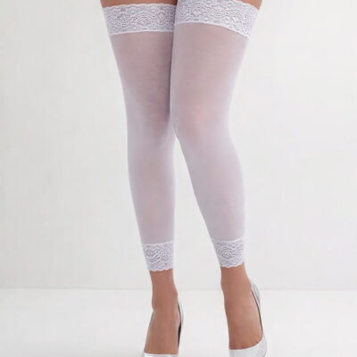 meia 7/8 estilo legging com detalhe em renda