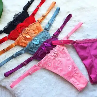 Calcinha fio duplo regulagem coração