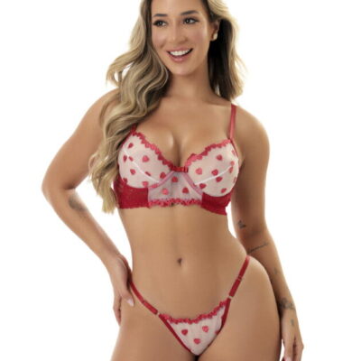 conjunto romance em tule bordado