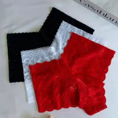 Calcinha Caleçon em renda com forro em algodão