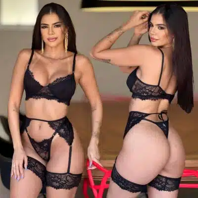 conjunto mel em renda cilios com cinta liga